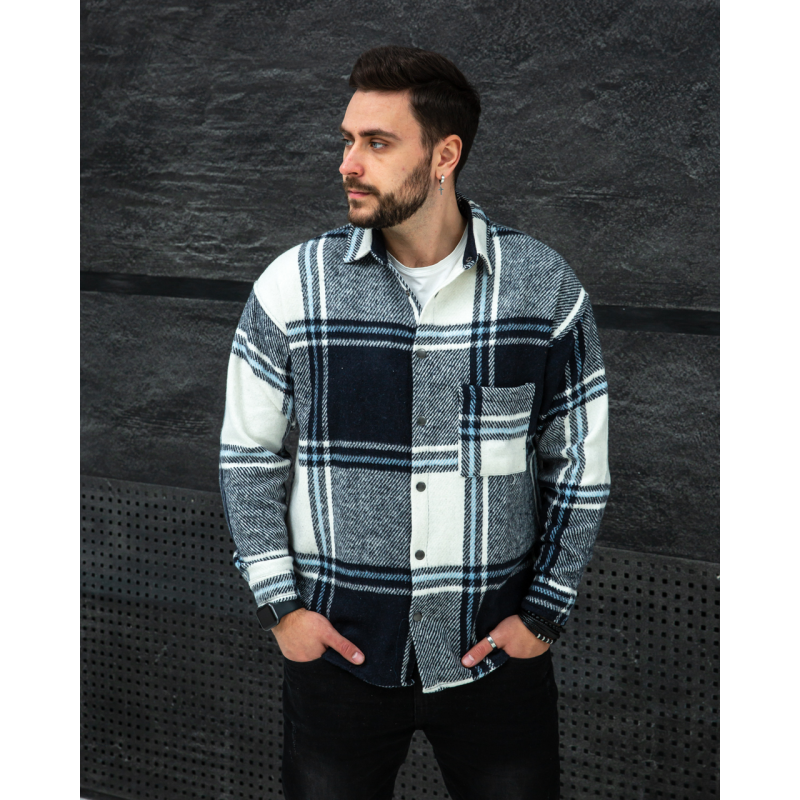 Сорочка байка Топ біло-темносиній M