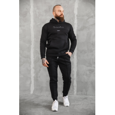 Теплий спортивний костюм чоловічий Європа Чорний S