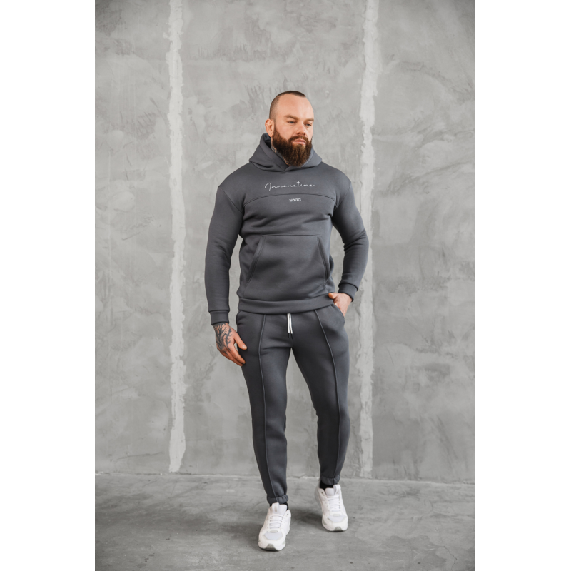 Теплий спортивний костюм чоловічий Європа Графіт L