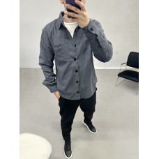 Сорочка вельвет сірий L