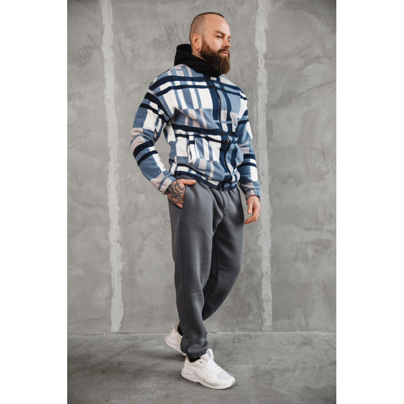 Рубашка полар з капюшоном синий M