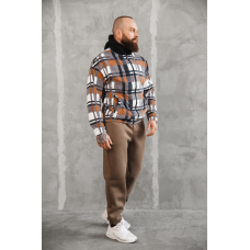 Сорочка з капюшоном коричнево-синій M