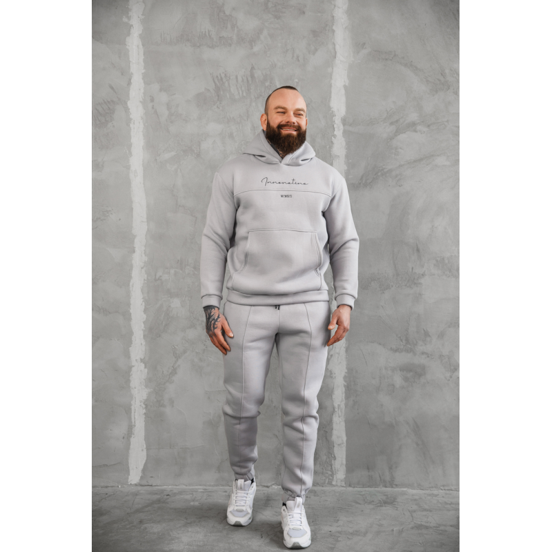 Теплий спортивний костюм чоловічий Європа Сірий L