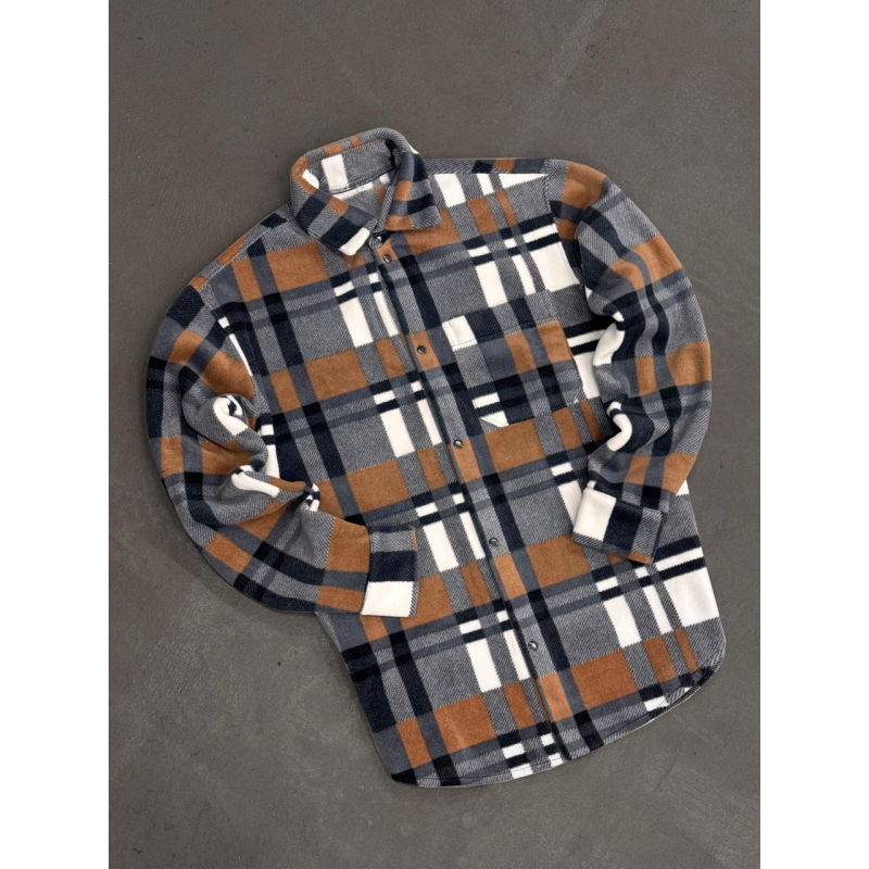 Сорочка тепла фліс біло-жовтогарячий S Сорочка тепла фліс біло-жовтогарячий S