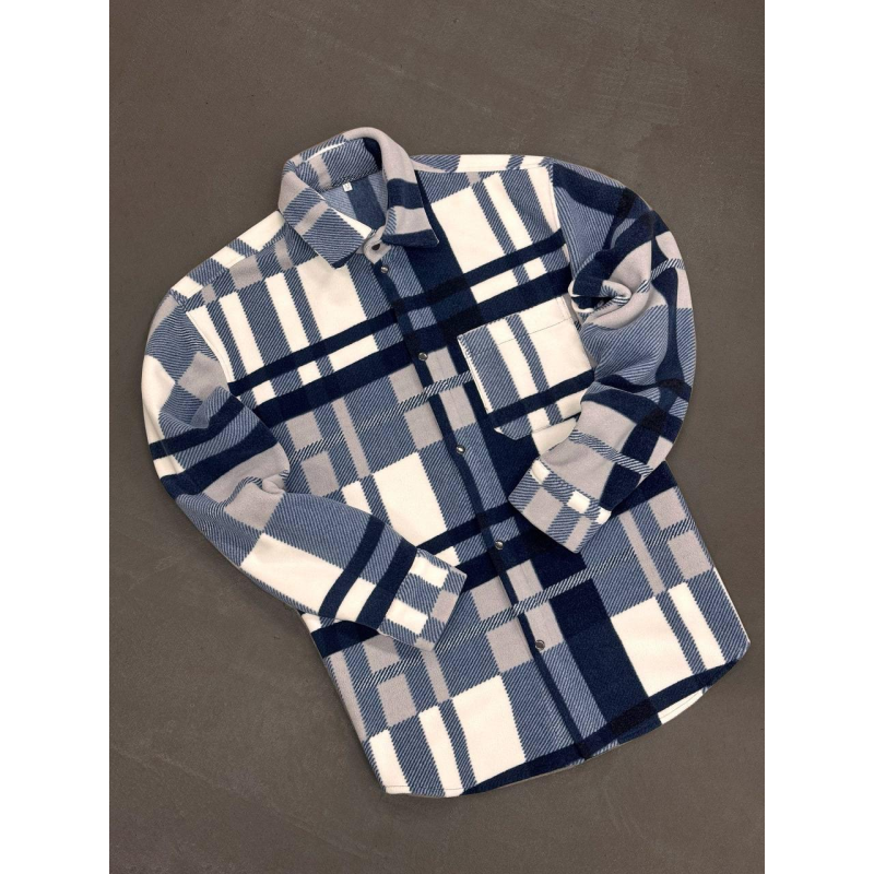 Рубашка тепла фліс бело-темносиний S Рубашка тепла фліс бело-темносиний S