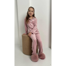 Дитяча велюрова тепла піжама дві кишені, Чорна 110-116