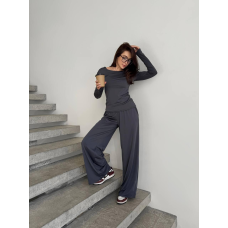 Жіночий костюм з мікродайвінгу штани з лонгслівом Графіт 42/46