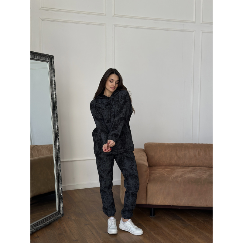 Теплий спортивний костюм жіночий мармуровий принт на флісі