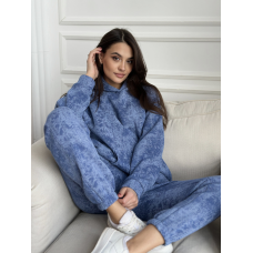 Теплий спортивний костюм жіночий мармуровий принт на флісі