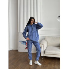 Теплий спортивний костюм жіночий мармуровий принт на флісі