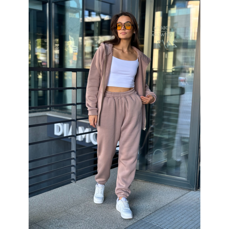 Флісовий жіночий спортивний костюм, Какао, 42/44