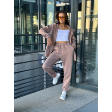 Флісовий жіночий спортивний костюм, Какао, 46/48