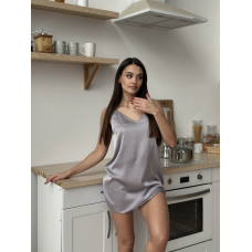 Шовкова нічна сорочка  Сірий, XS/S