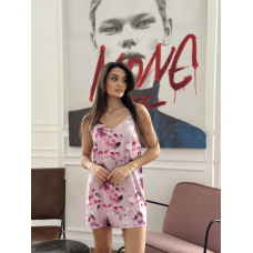 Шовкова нічна сорочка  Рожевий, XL/XXL