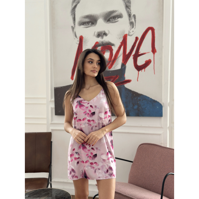Шовкова нічна сорочка  Рожевий, XL/XXL