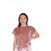 Жіночій домашній костюм, футболка+шорти з мрамурного велюру Бежевий, S