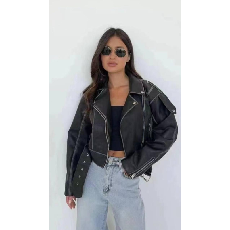 Куртка косуха жіноча весна/осінь,  Чорна S