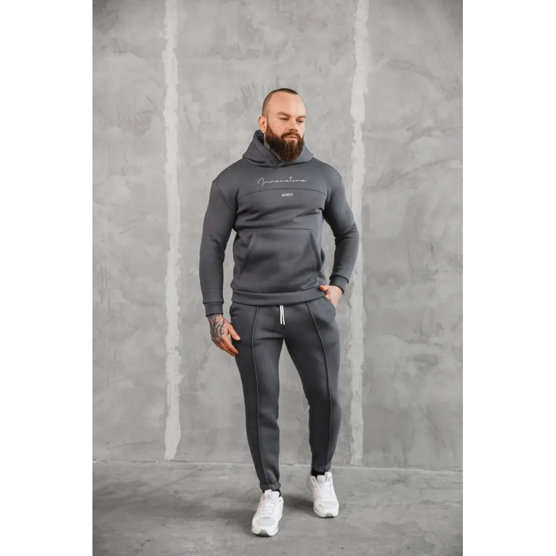 Теплий спортивний костюм чоловічий Європа Графіт M