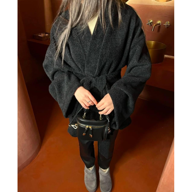 Кардиган жіночий на запах, оверсайз Чорний