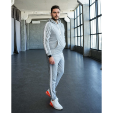 Костюм спортивний чоловічий Лампаси весна Сіро-білий, L