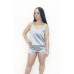 Піжама жіноча шовкова майка з шортами Срібло, M Піжама жіноча шовкова майка з шортами Срібло, M