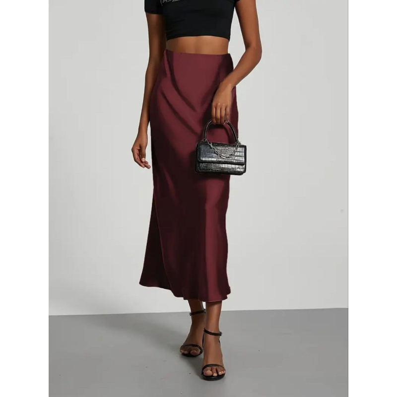 Жіноча спідниця шовкова,  Бордо, 42/44