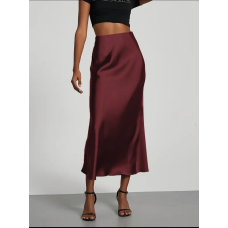 Жіноча спідниця шовкова,  Бордо, 50/52