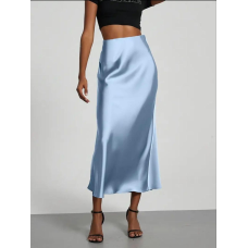 Жіноча спідниця шовкова,  Блакитний, 50/52
