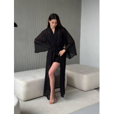 Довгий шифоновий халат