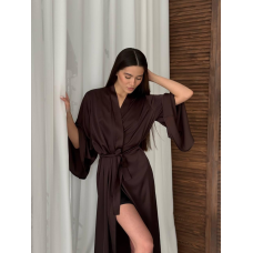 Жіночий довгий шовковий халат Брауни, S/M