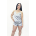 Піжама жіноча шовкова із шортами Сірий, 2XL