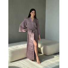 Жіночий довгий шовковий халат Мокко, S/M