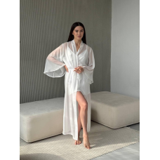 Довгий шифоновий халат Айвори, L/2XL