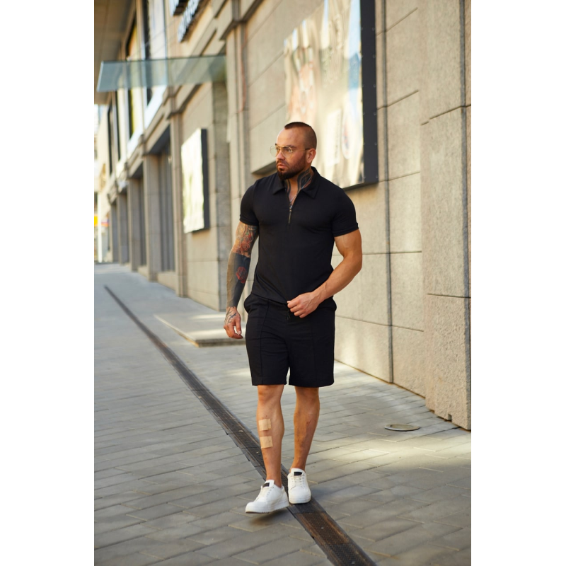 Комплект чоловічий футболка шорти, Чорний S