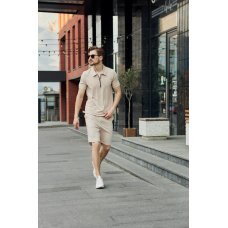 Комплект чоловічий футболка шорти Бежевий,