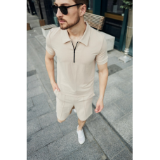 Комплект чоловічий футболка шорти Бежевий, L