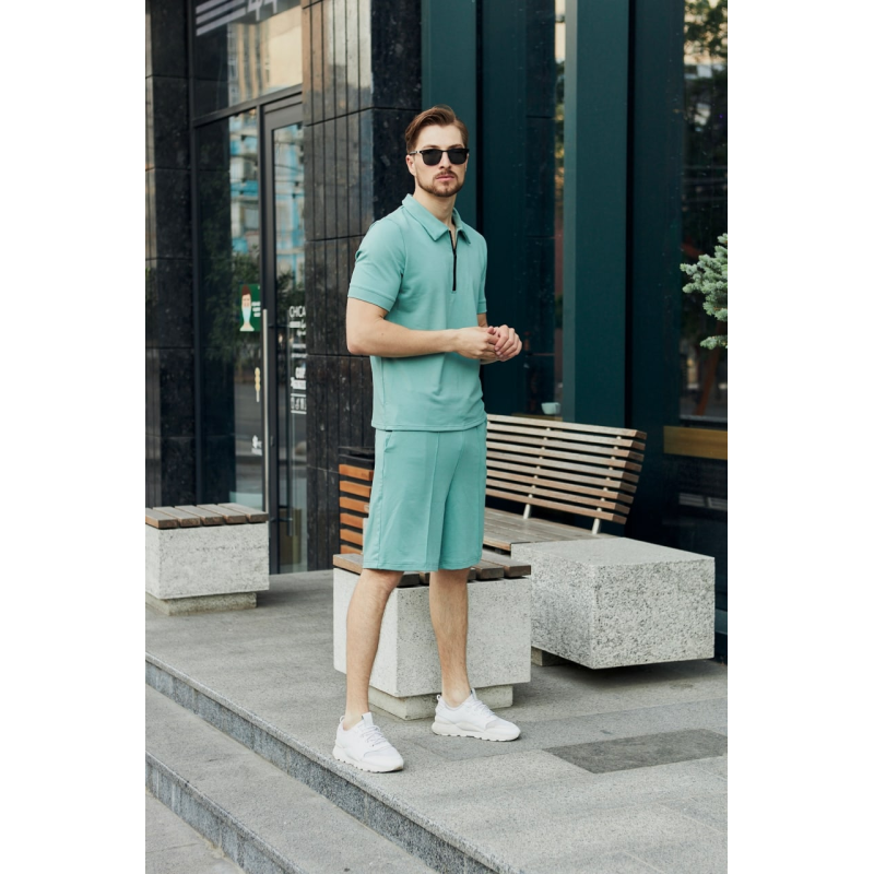 Комплект чоловічий футболка шорти Бірюзовий, S