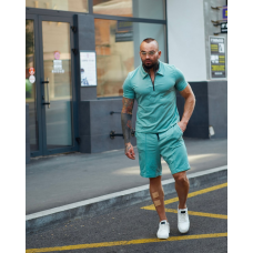 Комплект чоловічий футболка шорти Бірюзовий, XL