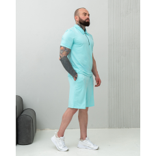 Комплект чоловічий футболка шорти Блакитний, L