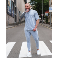 Комплект чоловічий футболка штани Марсель оверсайз Сірий, XL