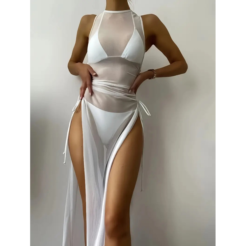 Пляжна сукня туніка довга Білий S/L