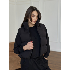 Жилетка чорна жіноча укорочена Чорный 42/44