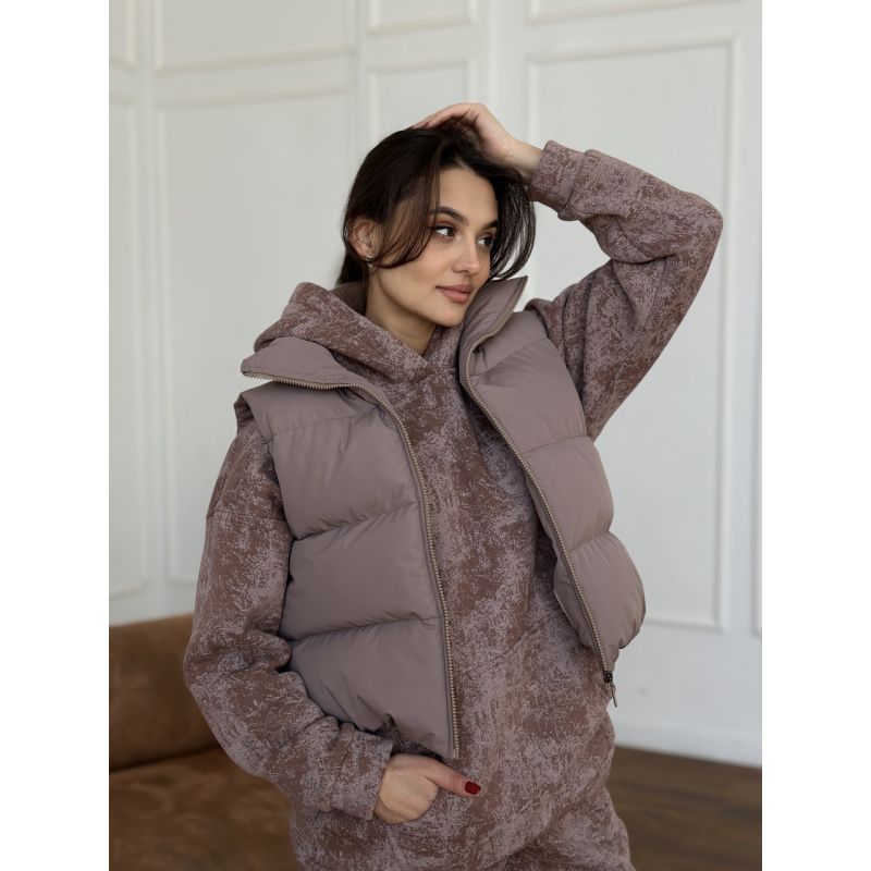 Жилетка жіноча укорочена Мокко, 50/52