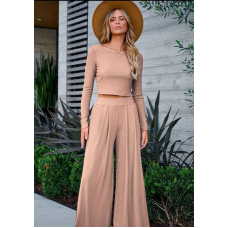 Жіночий костюм штани з лонгслівом Беж, 42/44