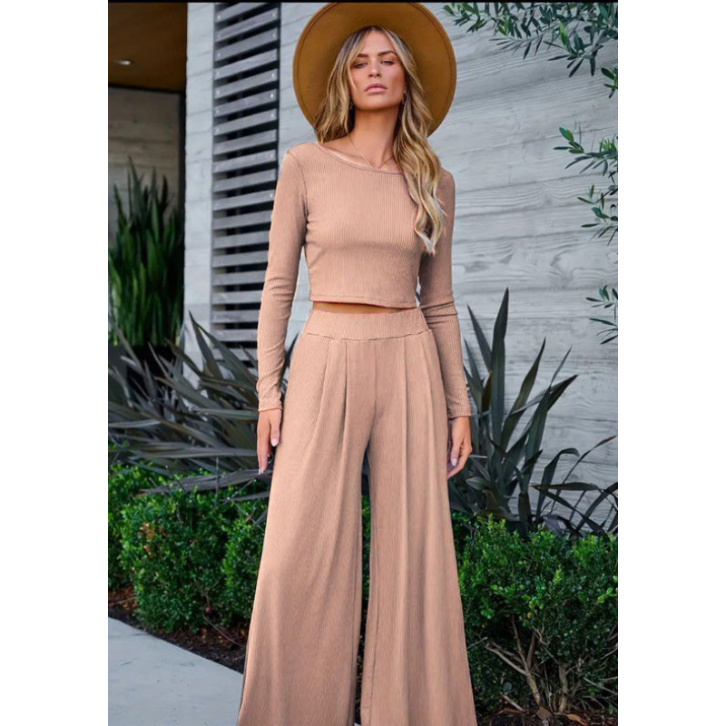 Жіночий костюм штани з лонгслівом Беж, 50/52