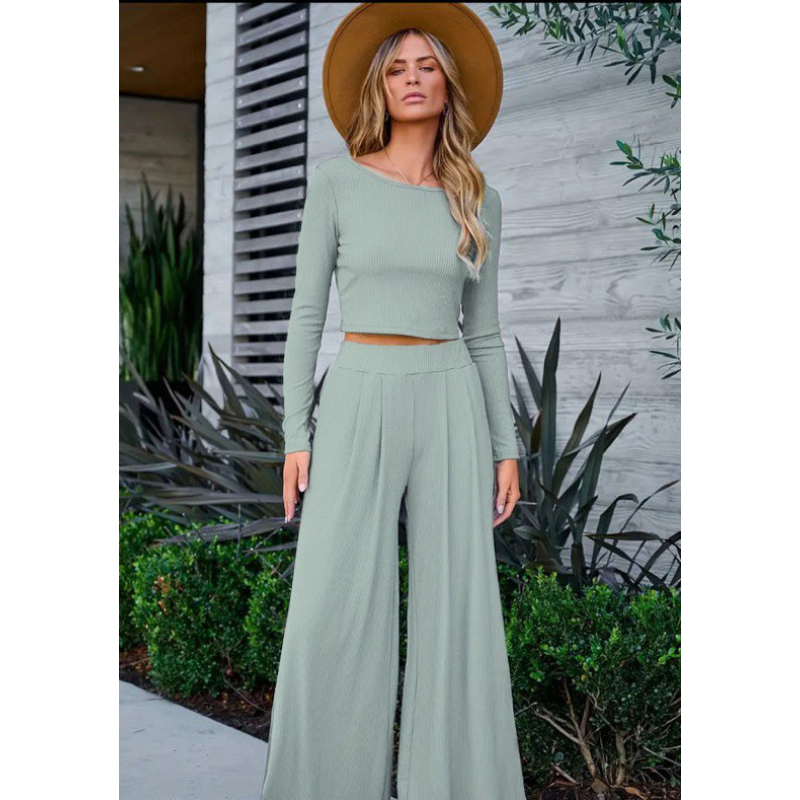 Жіночий костюм штани з лонгслівом Оливка, 50/52