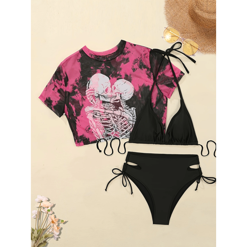 Купальник жіночий трійка з топом, роздільний S