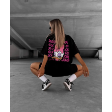 Костюм жіночий футболка з велосипедками  50/52, Чорний 3Д