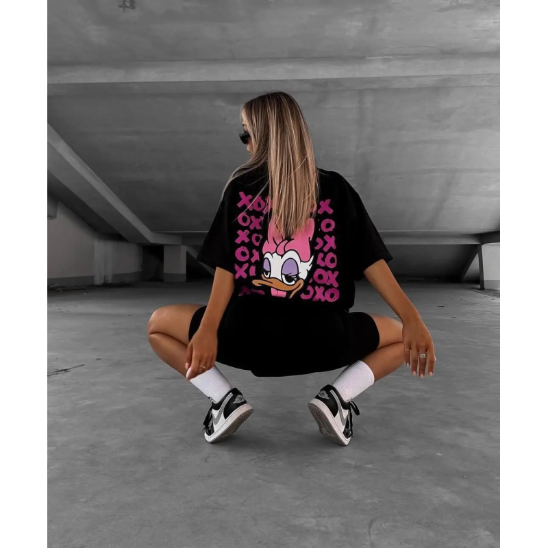 Костюм жіночий футболка з велосипедками 50/52, Чорний 3Д Костюм жіночий футболка з велосипедками 50/52, Чорний 3Д