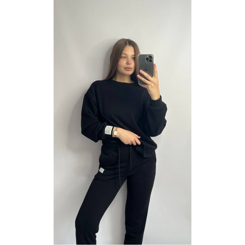 Костюм спортивний жіночий трикотажний Чорний, XL/XXL